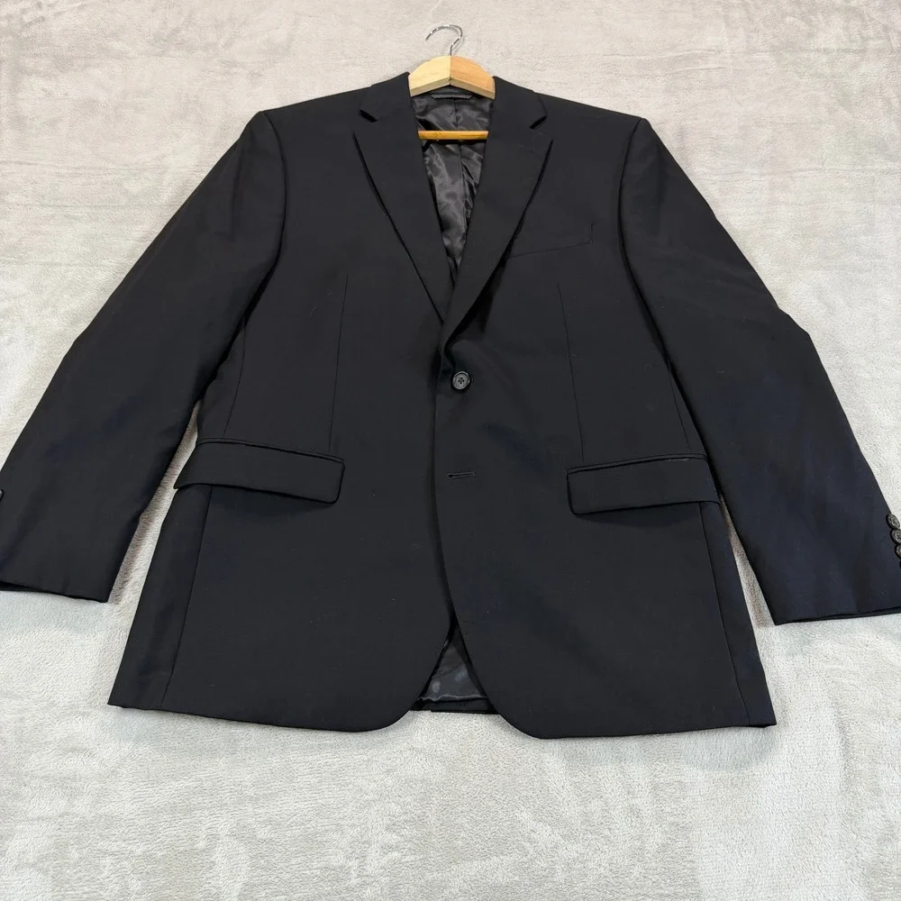 Lauren Ralph Lauren Mens 40R Black 100% Wool 2-Button Blazer Sport Coat 16390